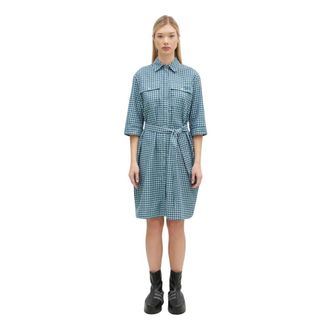 Maison Kitsun&eacute; Double Pocket Dress - Dames - Shirt Kleedjes - Blauw - M - Katoen - Kleedjes