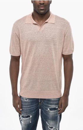 Altea Cotton and Linen Polo with Open Collar size Xxl