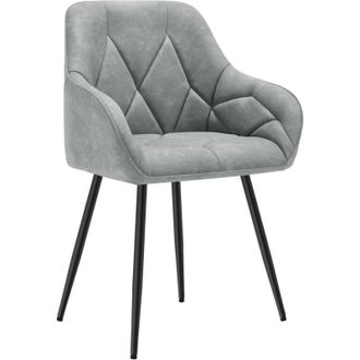 Woltu Set 1 Sedie Imbottite Moderne da Cucina o Soggiorno Gambe in Metallo. in pu Vintage Grigio - Woltu