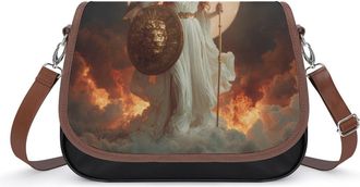 Generic Greece Goddess And Moon Womens Crossbody Bag Fashion Shoulder Handbags Message Tote Bag with Adjustable Strap