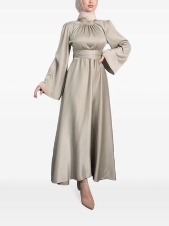 Maestri Geplooide jurk met klokmouwen - Beige