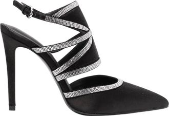 Ferragamo Womens Delianne Crystal-Embellished Slingback Pumps In Black