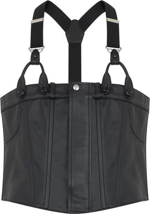 Moschino Top met korsetstijl - Heren - Tops zonder mouwen - Zwart - XL - Leer - Tops
