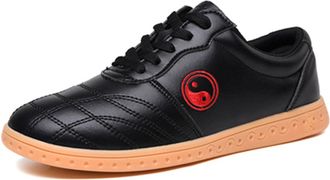 Generic Unisex Taekwondo Shoes, Sport Martial Arts Gym Boxing for Kong Fu Taichi Karate(Black,13 UK Child)