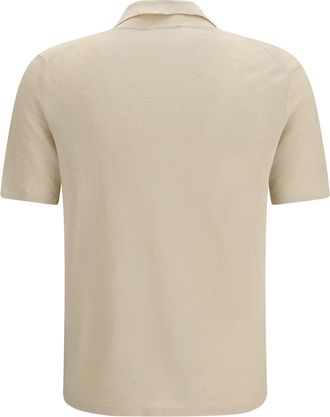 Roberto Collina Mens Linen Polo Ecru Shirts T-shirts And Polos
