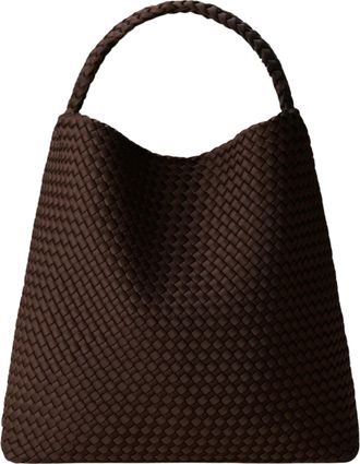 Naghedi Chocolate Nomad Hobo Large Woven Neoprene Tote Bag