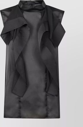 sacai ruffle sheer sleeveless top