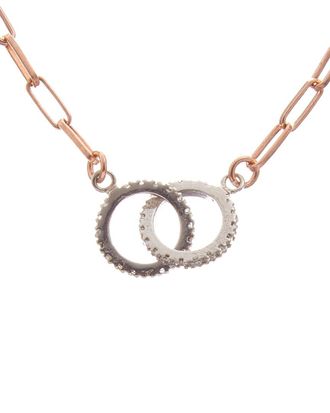 Meshmerise 18K Vermeil 0.20 Ct. Tw. Diamond Double Ring Necklace