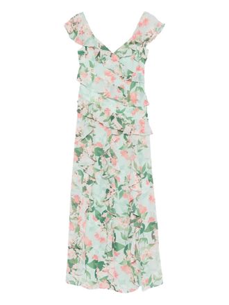 Eliza J ruffled floral maxi dress - Green