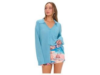 Show me your Mumu Sonny Sweater Womens Sweater Blue Lagoon Knit : SM, Acrylic/Nylon