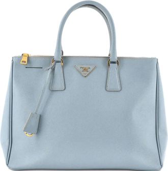 Prada Double Zip Lux Saffiano Leather Large tote bag - Blauw