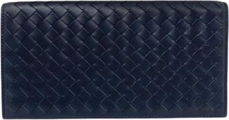 Bottega Veneta Pre-owned Leren Portemonnee - Dames - Vintage Accessoires - Blauw - ONE Size - Leer - Vintage