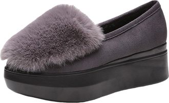 Generic Ladies Walking Boots Size 5 Shoes Spring Autumn Winter Plus Velvet Warm Platform Shoes Comfortable Outdoor Cotton Shoes Ankle Boots for Women Size 6 (