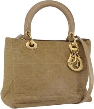 Dior Pre-owned Handbags, female, Beige, Size: ONE SIZE Pre-owned Nylon Hand Bag