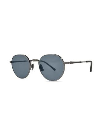 Mr. Leight HACHISPWMCWSFPRESBLU Round Metal Frame Sunglasses - Gray