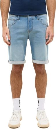 Mustang Slim-fit-Jeans MUSTANG Herren Style Chicago Shorts Z, Herren, Gr. 34, blau (583 mittelblau), Denim/Jeans, 89% Baumwolle, 9% Polyester, 2% Elasthan, un