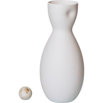 Middle Kingdom Porcelain Unique Series Thumb Print Porcelain Vase in Bisque at Nordstrom