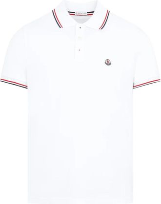Moncler Polo T-shirt - Heren - Polos - Wit - L - Katoen - Tops