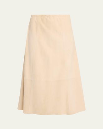 Vince Paneled Suede Maxi Skirt