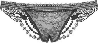 Lascana Womens Embroidered Lace Thong in Black at Nordstrom, Size 2
