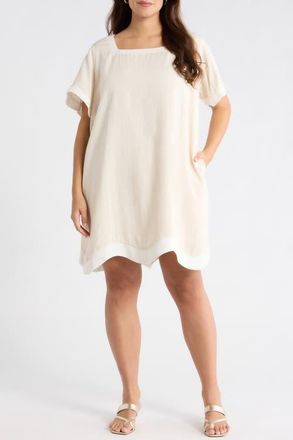 Sugarlips Gizelle Scallop Shift Minidress in Natural at Nordstrom, Size 1 X