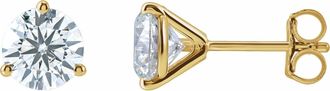 Diamond2Deal 14K Gold 2ct Lab-Grown Diamond Stud Earrings Clarity VS, Color F-G