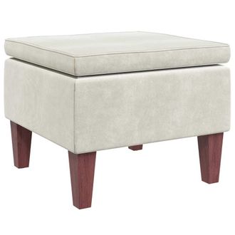 vidaXL Taburete Con Patas De Madera Terciopelo Crema Vidaxl