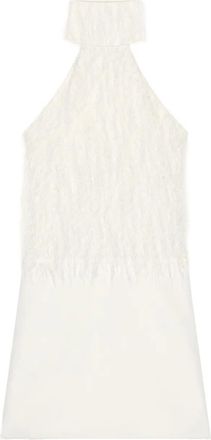 Courrèges Abito corto con frange - Bianco