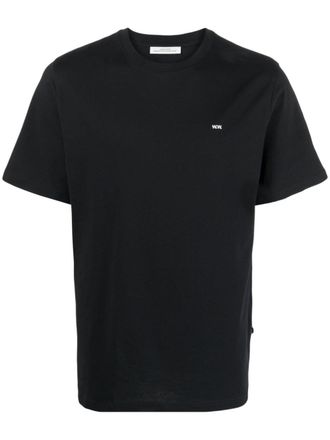 Wood Wood logo-print cotton T-Shirt - men - Cotton - S - Black