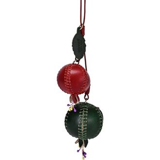 OLD TREND Pom Genuine Leather Botanical Fruit Charm in Teal & Red at Nordstrom