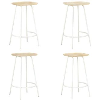 vidaXL Asientos De Bar 4 Pcs De Manguera Masiva De Madera