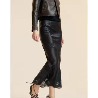 Cynthia Rowley Satin Lace Skirt