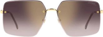 Carrera Brown Shaded Blue Mirror Square Ladies Sunglasses CARRERA 3044/S 0RHL/A8 61