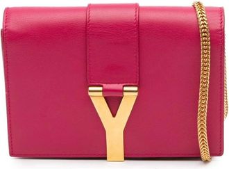 Saint Laurent Pre-owned Cross Body Bags, female, Pink, Size: ONE SIZE Pre-owned Chain Wallet