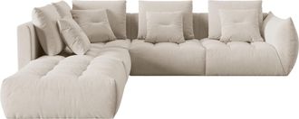 MICADONI 7-Sitzer Design Ecksofa Bloom mit Eckteil links - Samtbezug