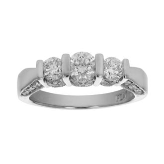 Vir Jewels 1 1/2 cttw Diamond 3 Stone Ring Platinum