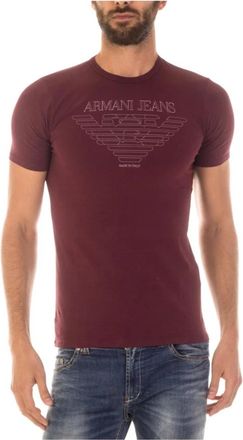 Armani Jeans Sweatshirts - Heren - T-shirts - Rood - 2XL - Katoen - Tops