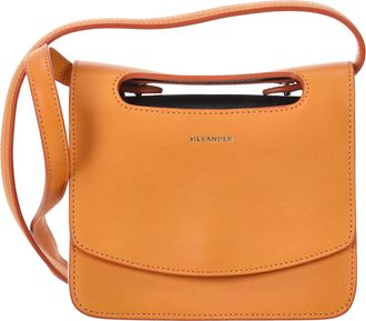 Jil Sander Flap Crossbody Bag in Orange Leather