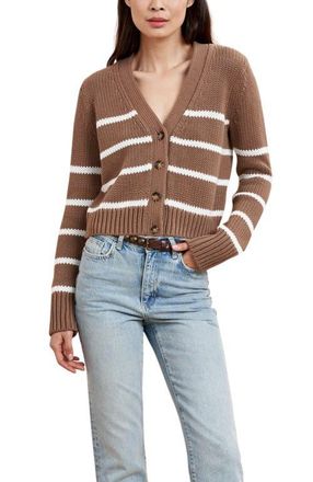La Ligne Mini Marina Cardigan in Tan/cream at Nordstrom, Size X-Large