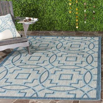Safavieh Alfombra contempor&aacute;neo de polipropileno gris/azul, 122 x 170 cm