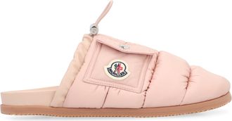 Moncler Womens Mon Pocket Mules Pink Polyamide Slippers Flat Shoes
