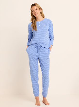 Lauren Ralph Lauren Womens White and blue stripes pyjama set