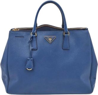 Prada Pre-owned Tote Bags, female, Blue, Size: ONE SIZE Pre-owned Leather Tote Bag