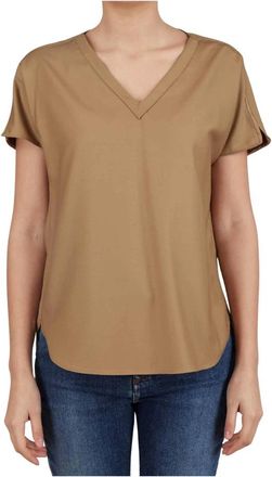 Kiton Tops, Dames, Bruin, S, Wol, Shirt van scheerwol