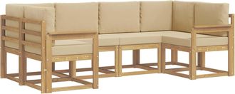 vidaXL Vidaxl Conjunto De Sof&aacute;s De Exterior 6 Uds. Y Beige