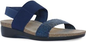 Munro Pisces Sandal - Multiple Widths Available in Navy Woven Leather at Nordstrom, Size 10.5