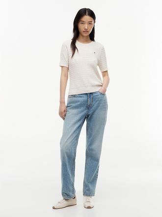 Tommy Hilfiger Womens High-Rise Classic Straight Jean - Medium Light Wash - 10
