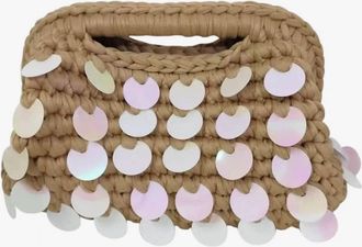 Gemelli Womens Woven Clutch Bag In Taupe