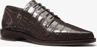 Michael Kors Annette Crocodile Embossed Patent Leather Oxford