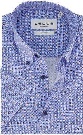 Led&ucirc;b Ledub Modern Fit overhemd blauw geprint